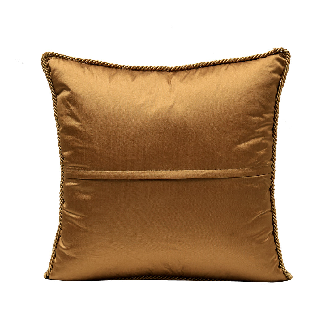 Mughal Cushion Cover - Olive in Silk Blend  18&