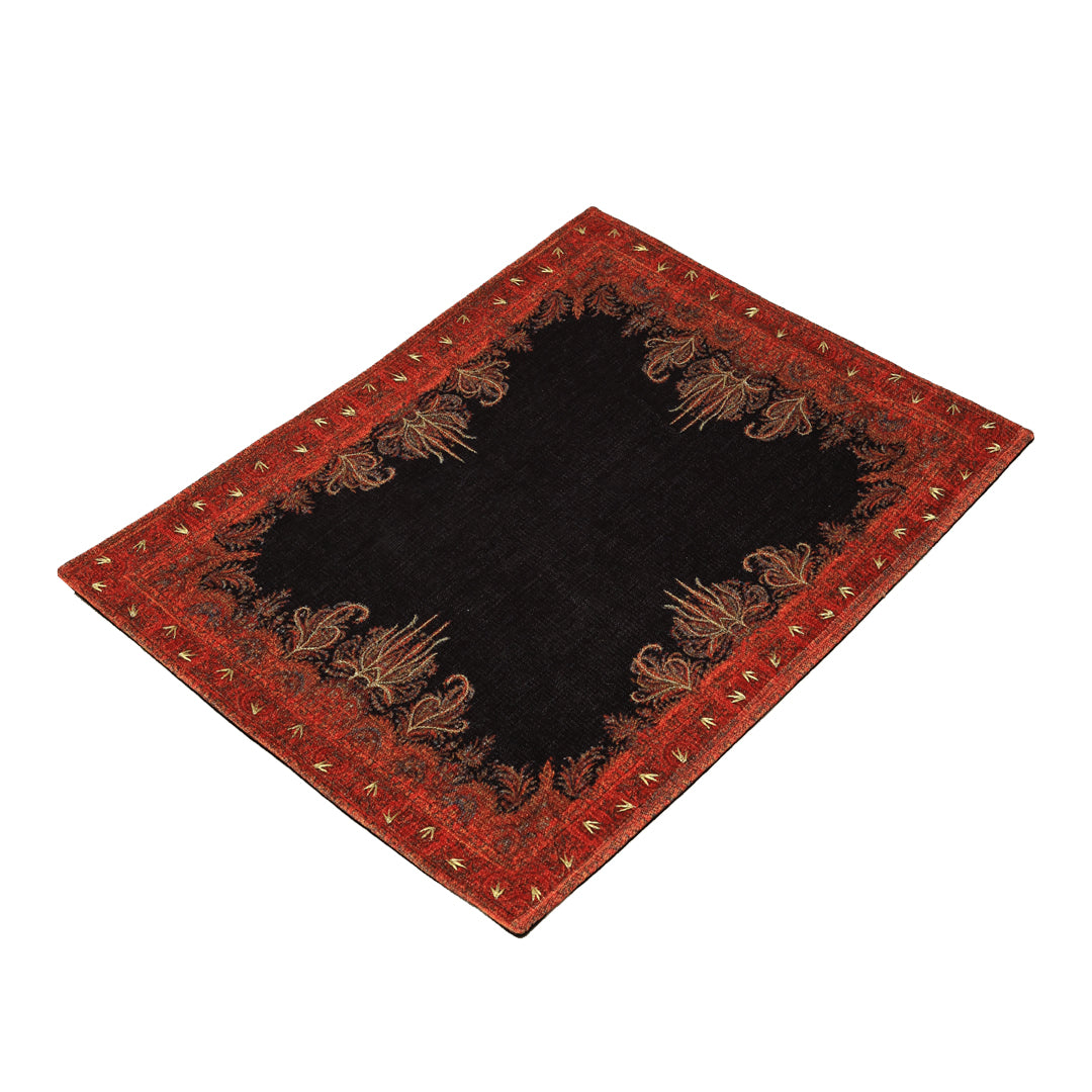 Jamawar Tea Cosy Set - Red and Black in Shanil