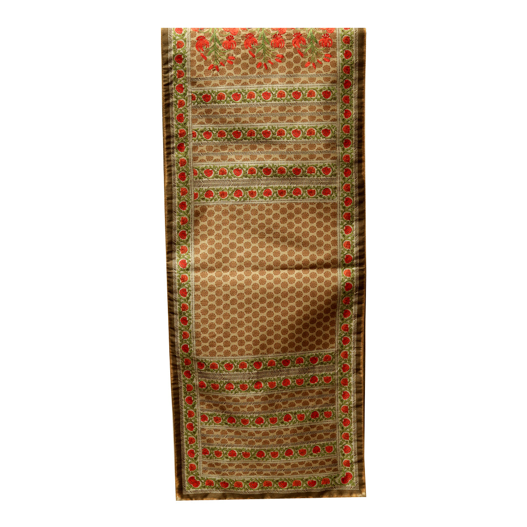 Mughal Runner - Olive in Silk 72&