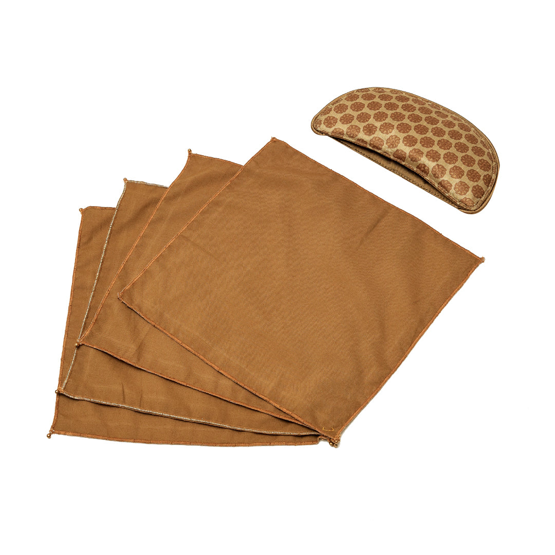 Mughal Tea Cosy  Set - Olive in Silk