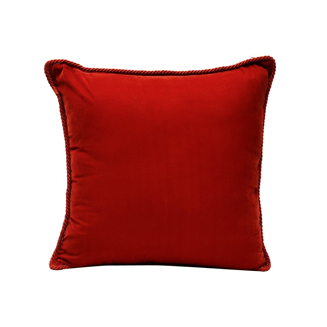 Raas Dual Cushion Cover - Orange in Velevt and Silk Blend  - 20x20