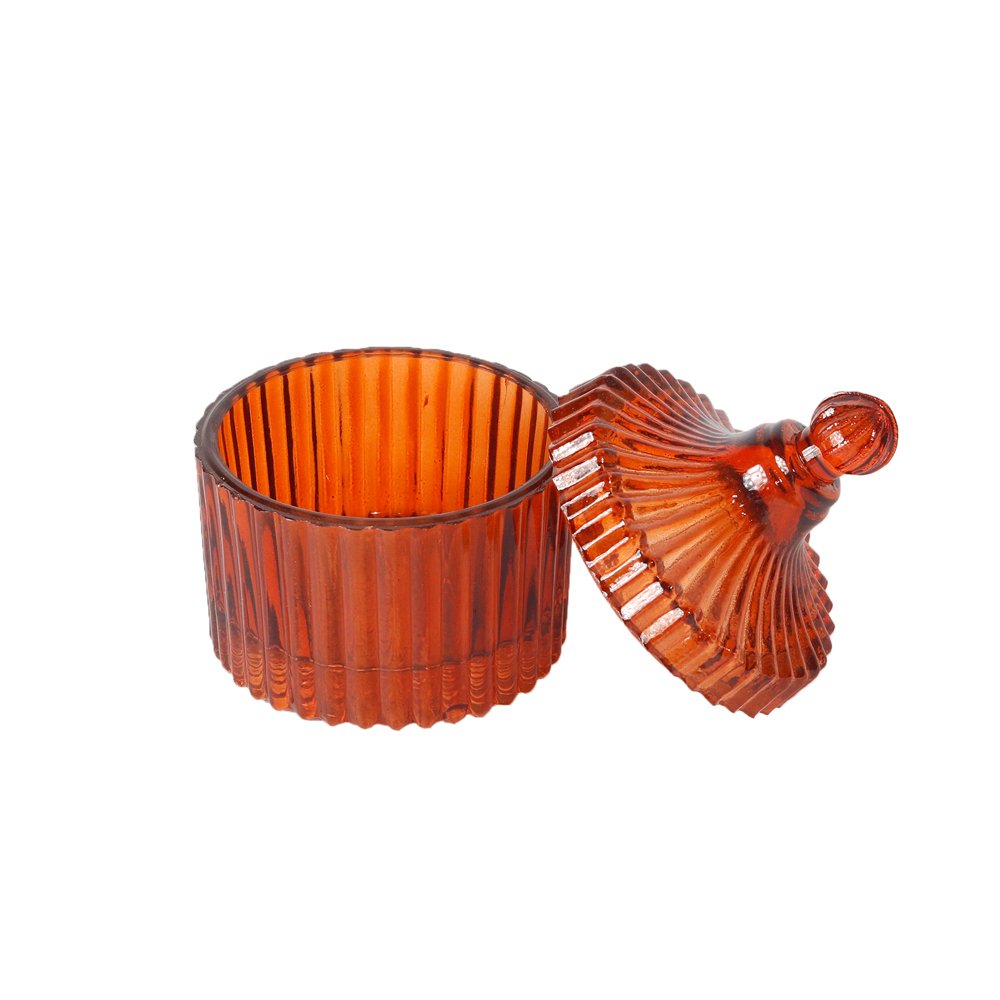 Cut Glass Votive With Lid – Red