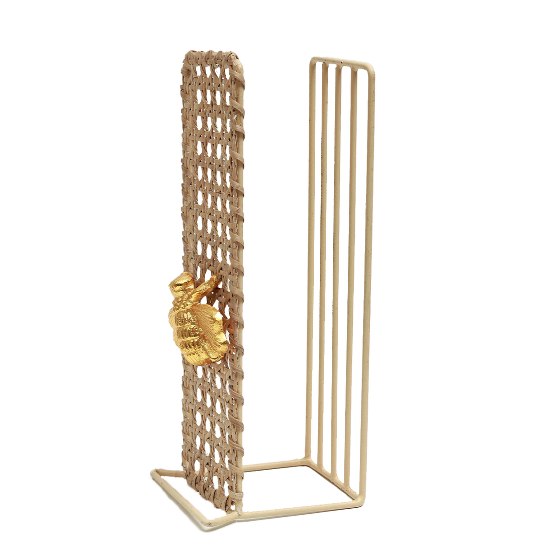 Towel Stand - Golden Bee Accent in Rattan