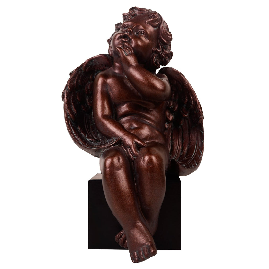 Bronze Cherub In Thought