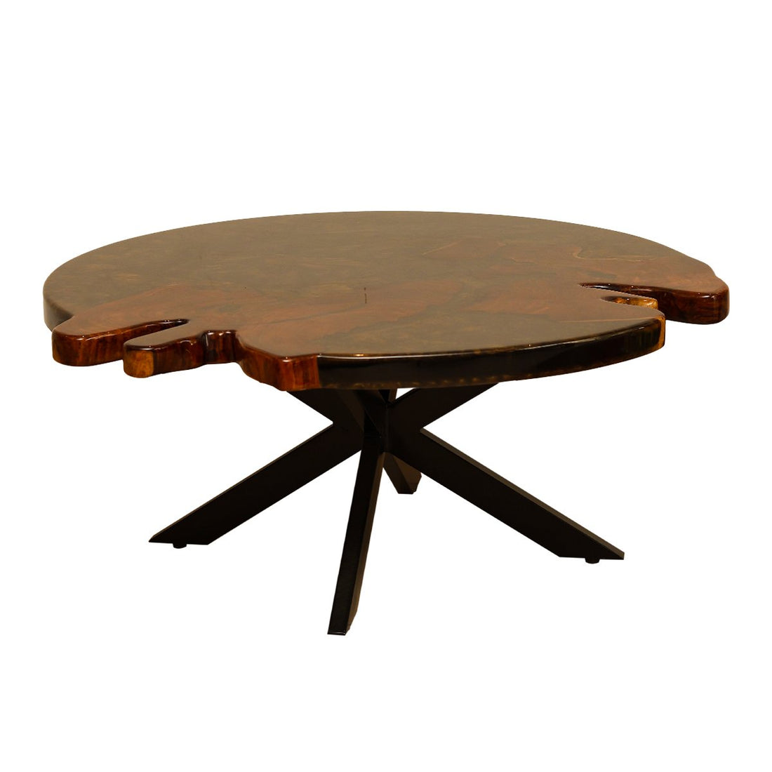 River Coffee Table - Resin and Teak Wood