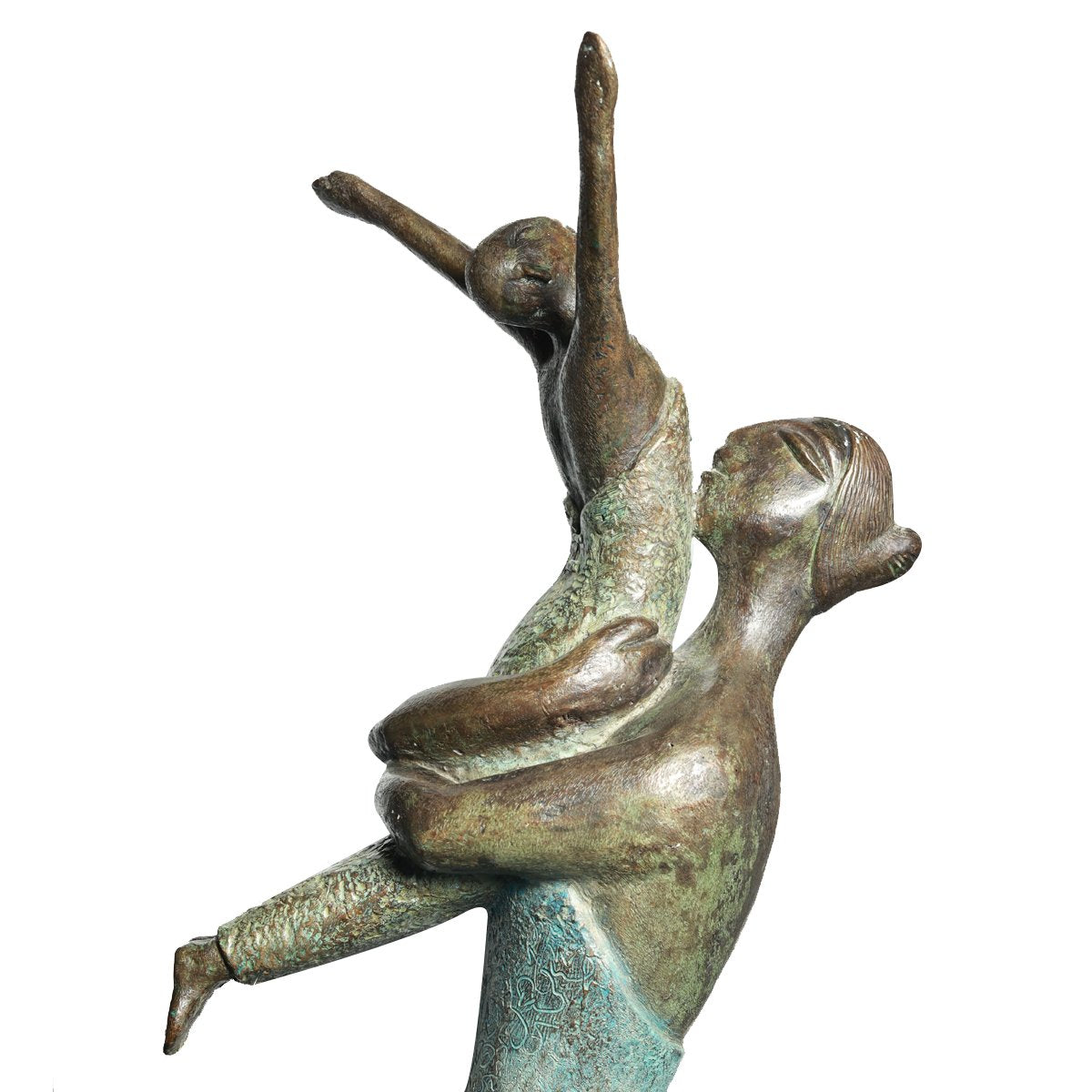 Uplifted Joy Mother &amp; Child - Sculpture in Bronze