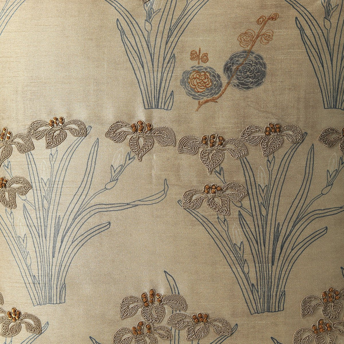 Vanya Dori Cushion Cover - Beige in Silk Blend 18&quot; X 18&quot;