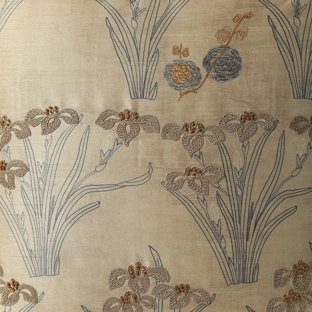 Vanya Dori Cushion Cover - Beige in Silk Blend 18&quot; X 18&quot;