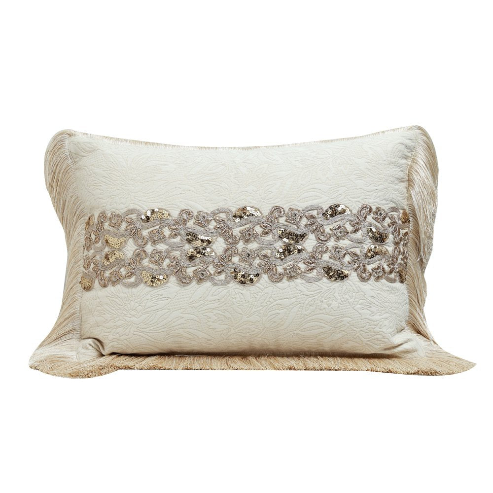 Golden Grace Cushion Cover - Ivory in Silk Blend 14&