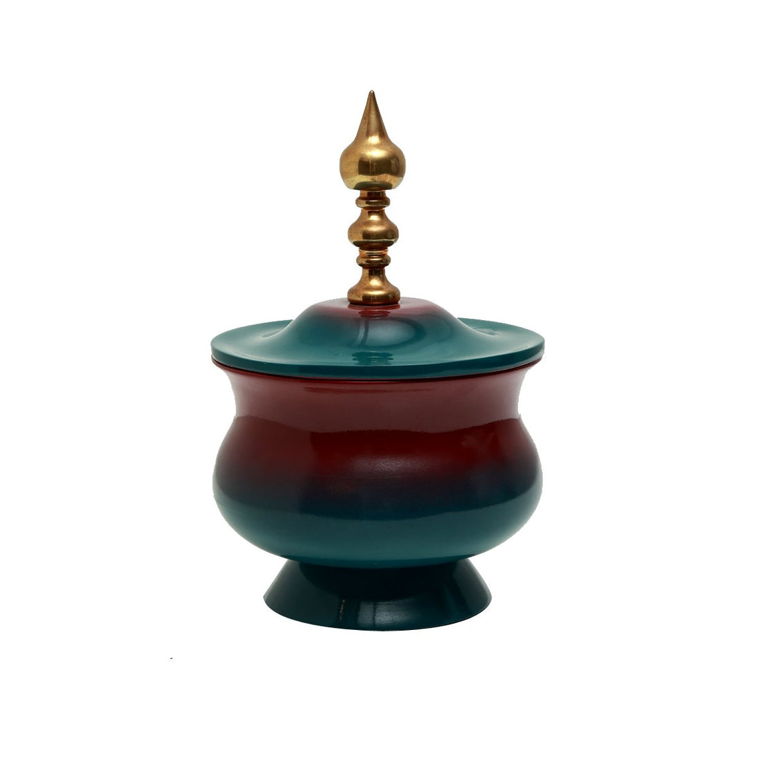 Nalanda Peetal Jar - Ombre in MDF and  Brass