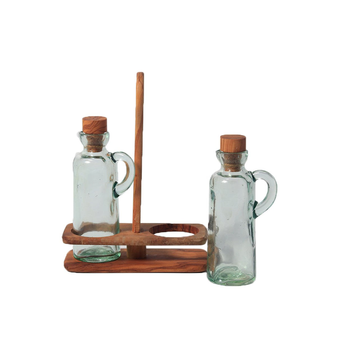 Tunisian Olive Wood Oil Jar -  Set of 2