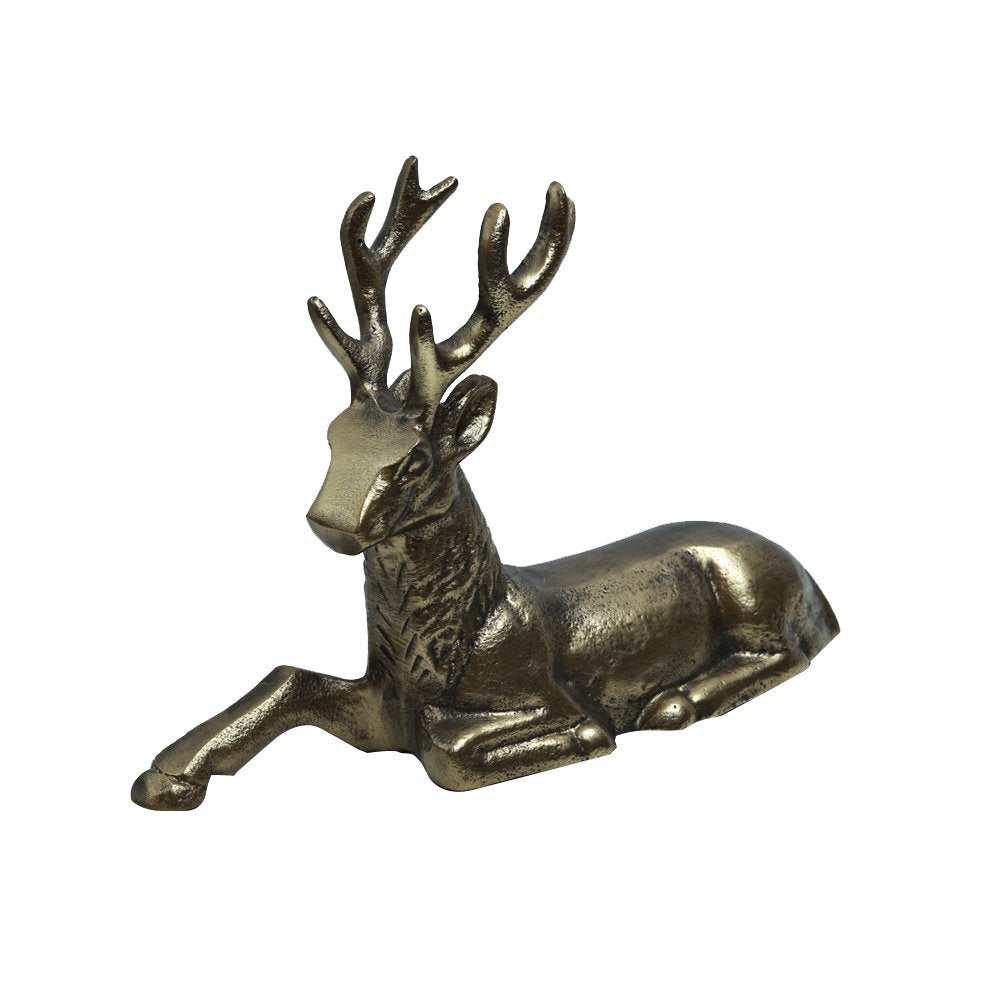 Resting Stag in Antique Gold