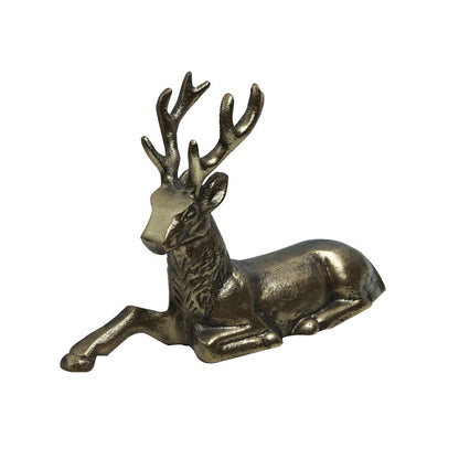 Resting Stag in Antique Gold