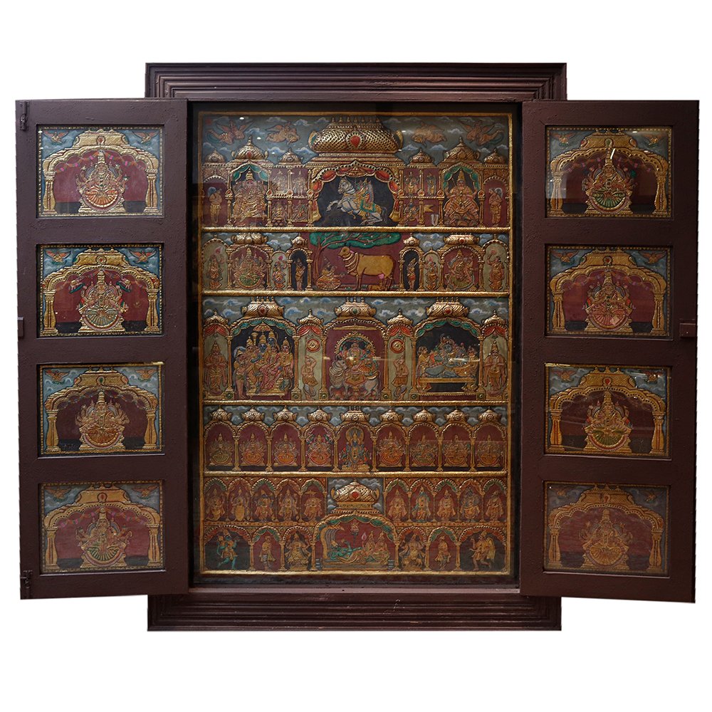 Door Tanjore - Wood and Gold Plated
