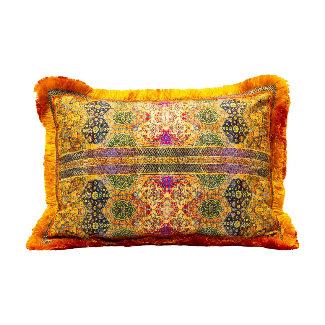 Chinar Cushions - Mustard in Chenille  14&quot;x20&quot;