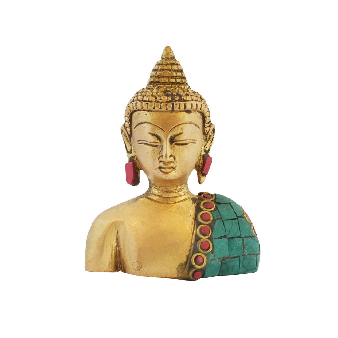 Buddha -  Mosaic Details in Brass