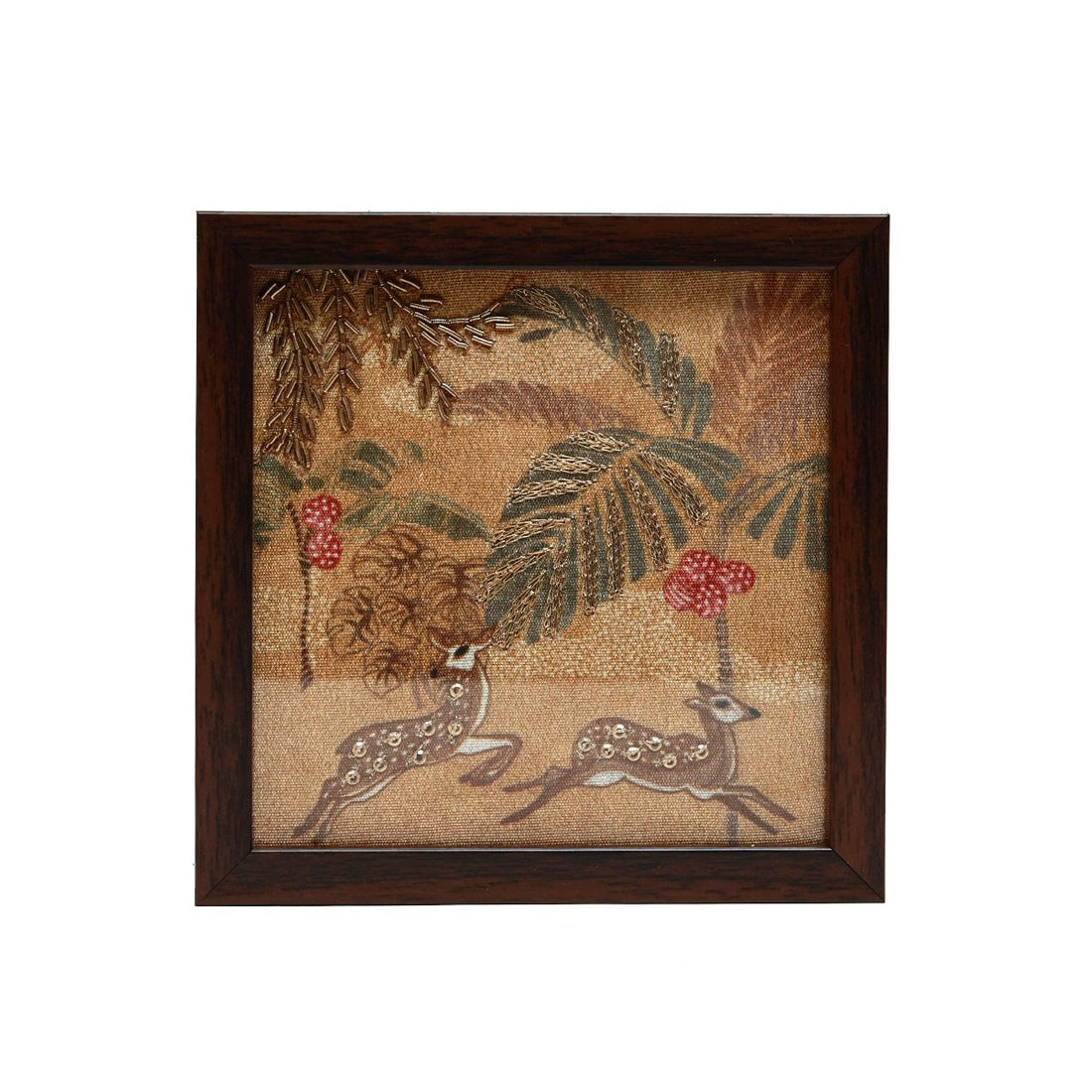 Odyssey Vanya Deer Coaster - Yellow in Wood and Glass