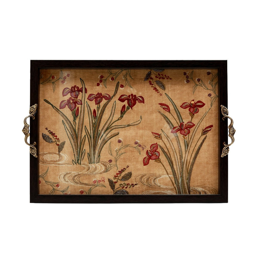 Odyssey Vanya Tray - Beige Medium in Wood and Glass