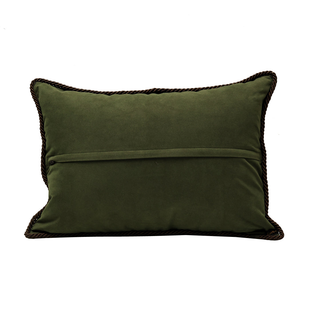 Noor Cushion Cover - Olive  in Shenil - 14x20