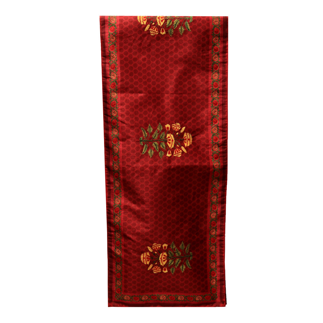 Mughal Runner - Red in Silk 72&
