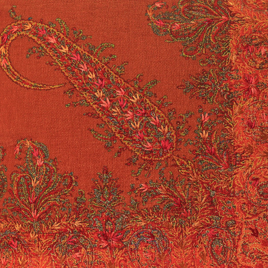 Jamawar Paisley Cushion Cover - Rust in Shanil 18&