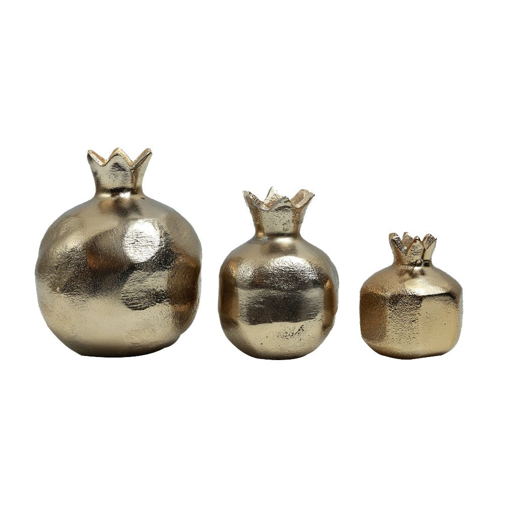 Pomegranate Candle Stand - Medium Gold in Metal