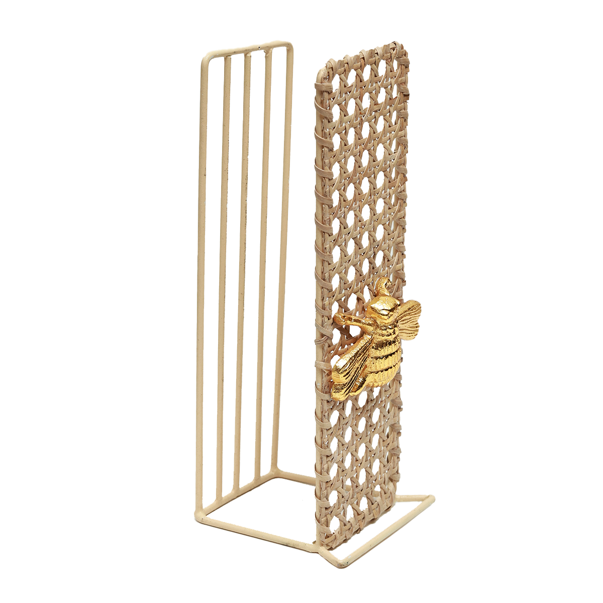 Towel Stand - Golden Bee Accent in Rattan