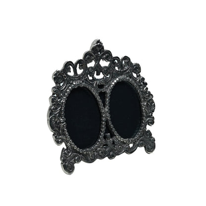 Vintage Oval Dual Frame  - Silver in Metal 3&quot; X 4.5&quot;