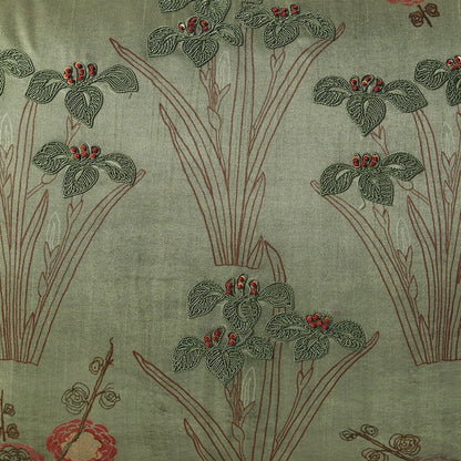 Vanya Dori Cushion Cover - Green in Silk Blend 14&
