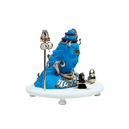 Neelakantha Shiv Idol - Small Blue in Resin and Gold Plated