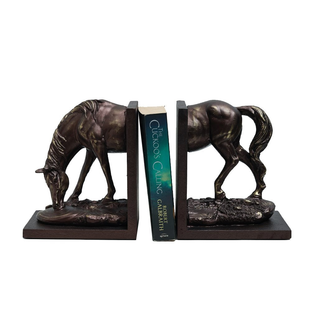 Grazing Horse Bookends - Resin
