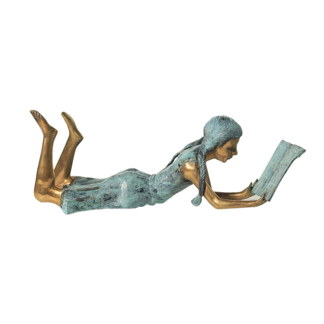 Book Reading Girl - Brass
