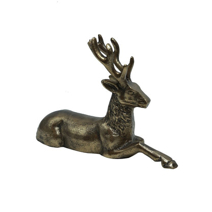 Resting Stag in Antique Gold