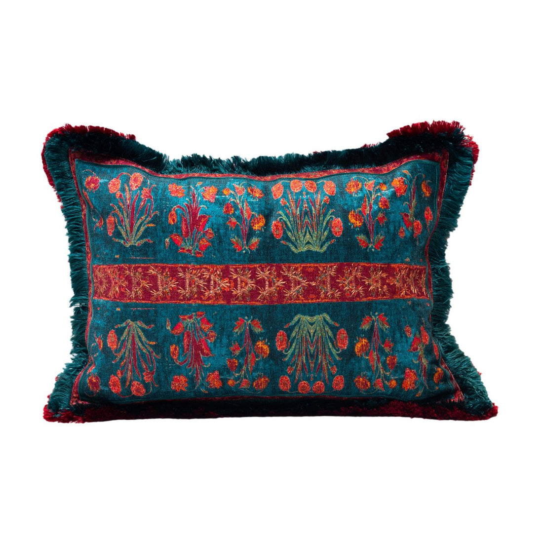 Chinar Cushion cover - Teal in Chenille 14&