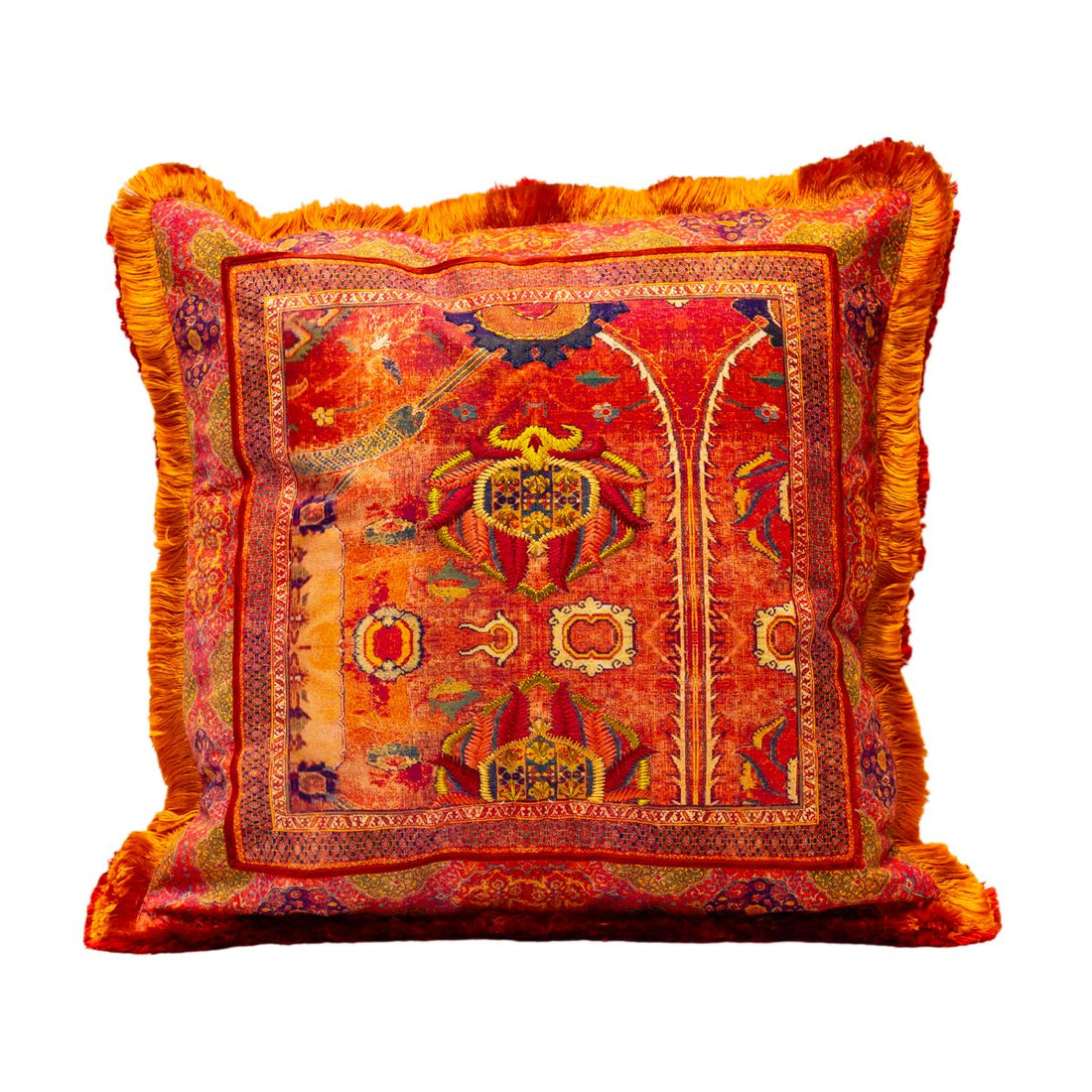 Chinar Cushions Cover -  Orange in Chenille 18&