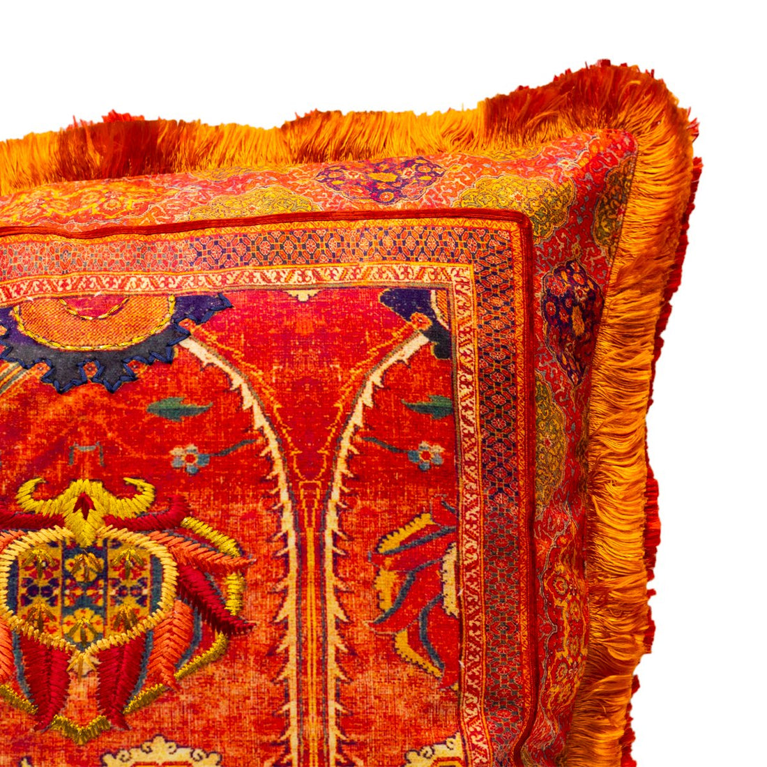 Chinar Cushions Cover -  Orange in Chenille 18&