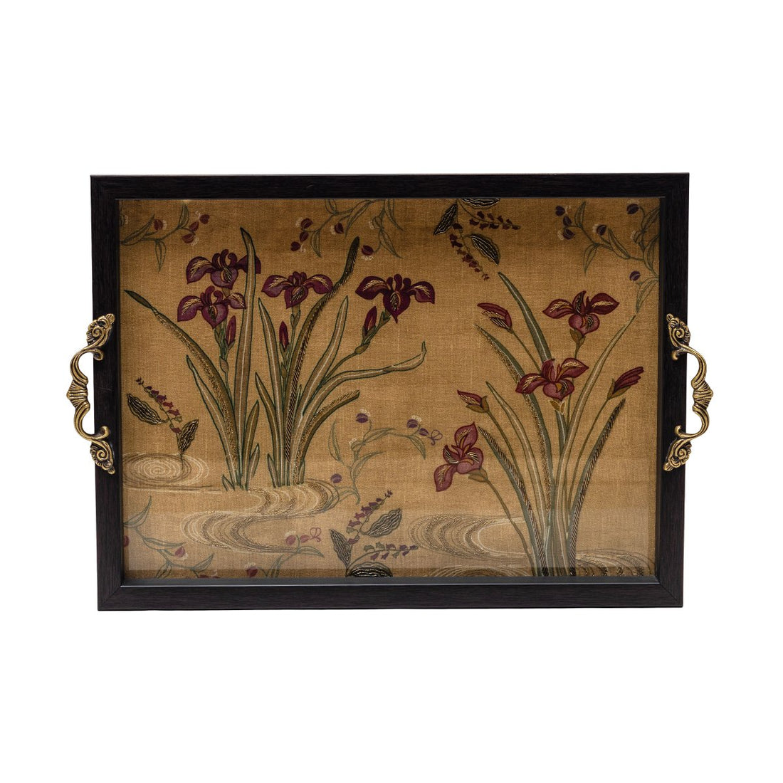 Odyssey Jahrokha Tray - Yellow Medium in Wood and Glass