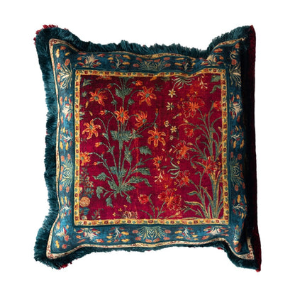 Chinar Cushion Cover - Teal in Chenille  18&quot;x18&quot;