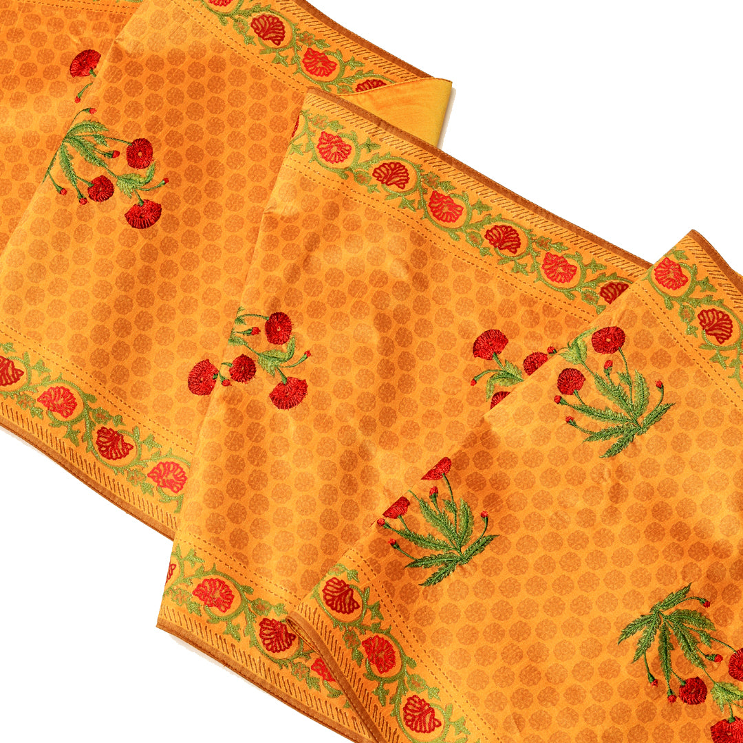 Mughal Runner - Yellow in Silk 72&