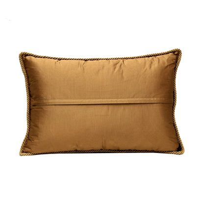 Mughal Cushion Cover - Beige Gold in Silk Blend 14&