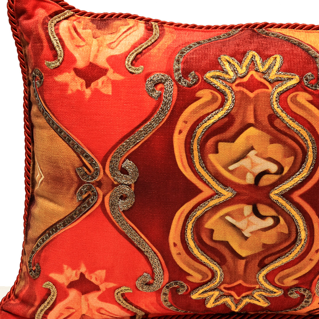 Noor Cushion Cover - Red  in Shenil - 14x20