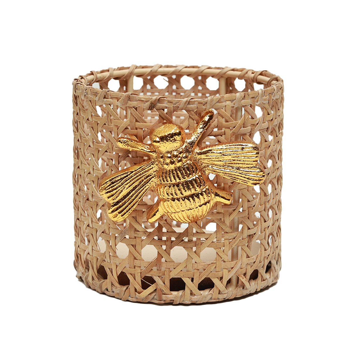 Holder - Decorative Golden Bee in Rattan