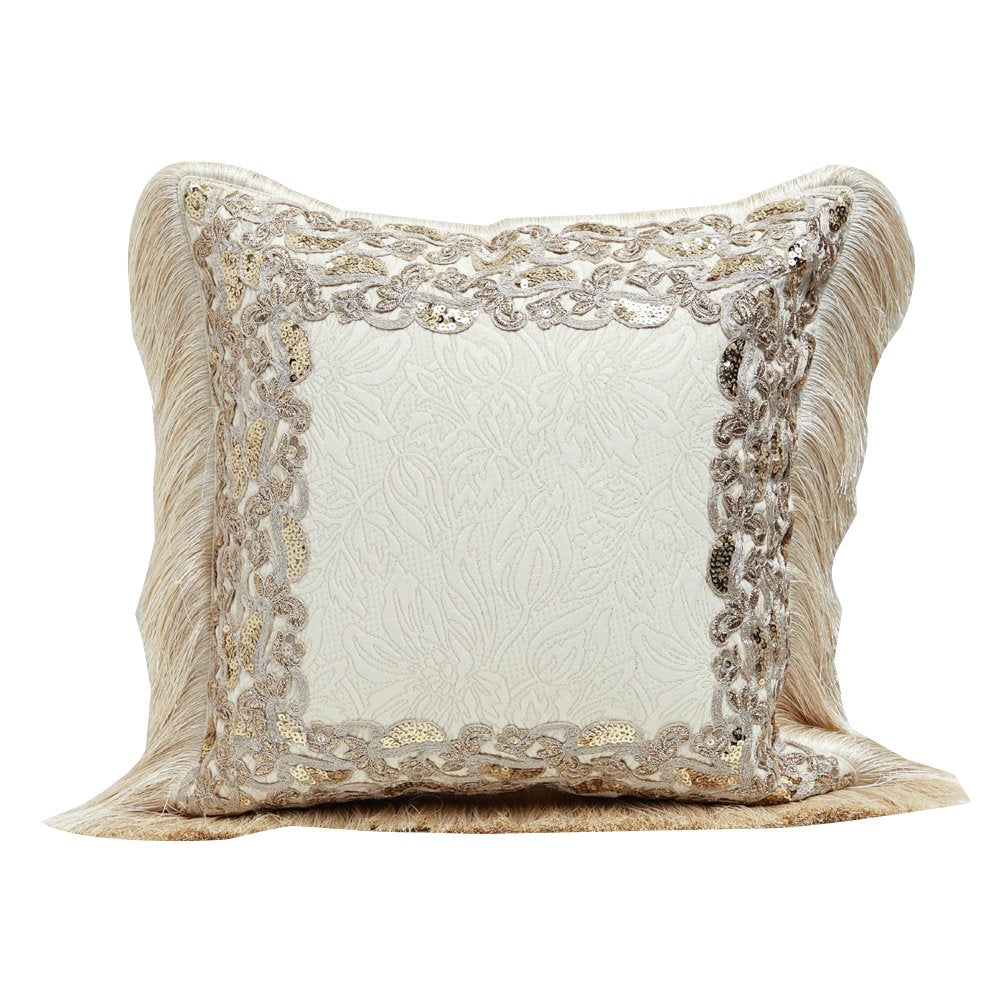 Golden Grace Cushion Cover - Ivory in Silk Blend 18&