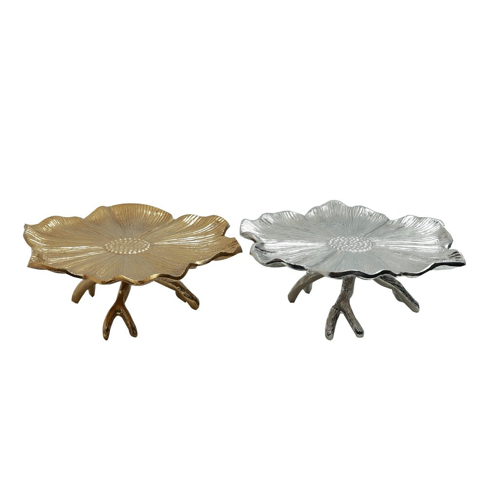 Gilded Leaf Platter Silver