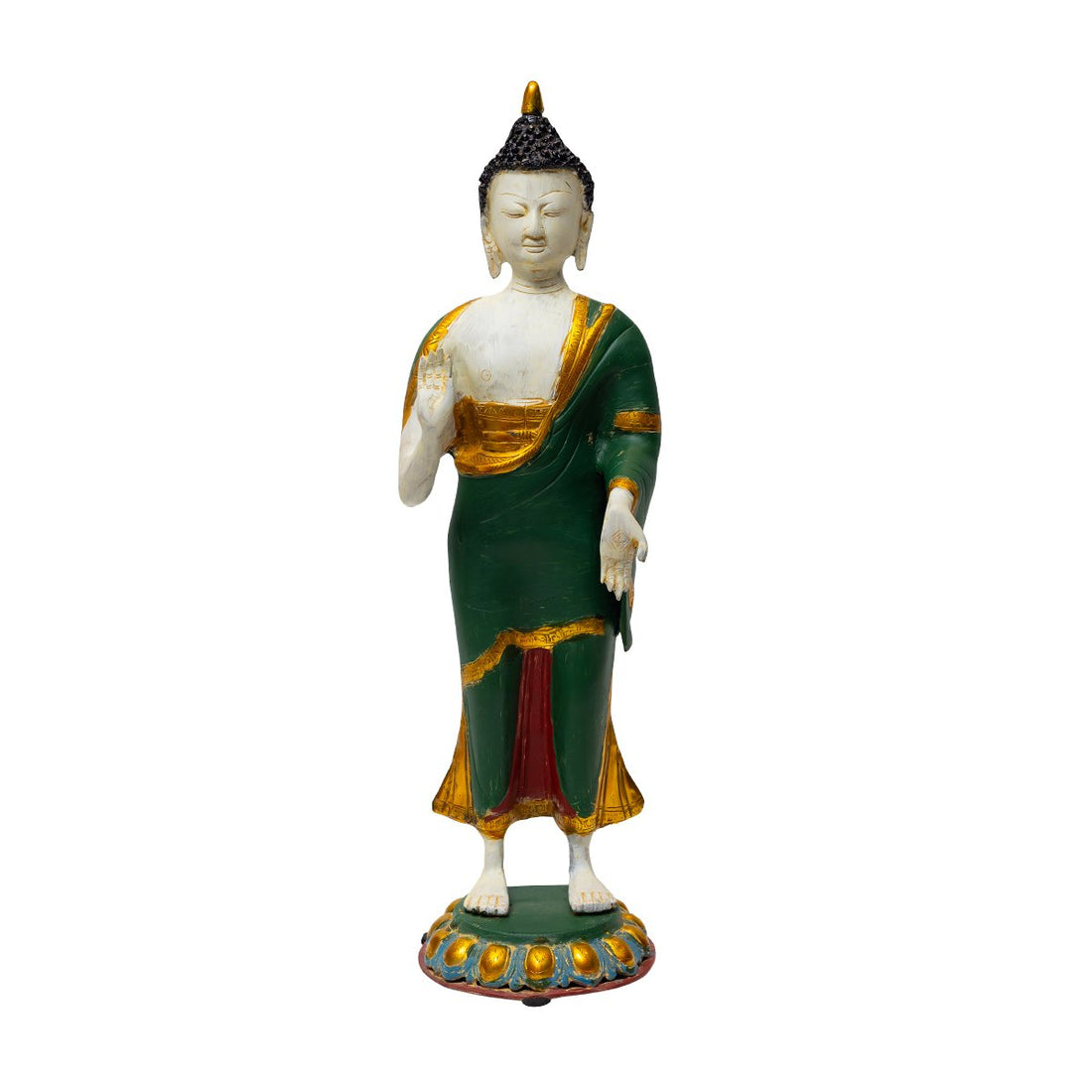 Budha Standing- Colored in Brass