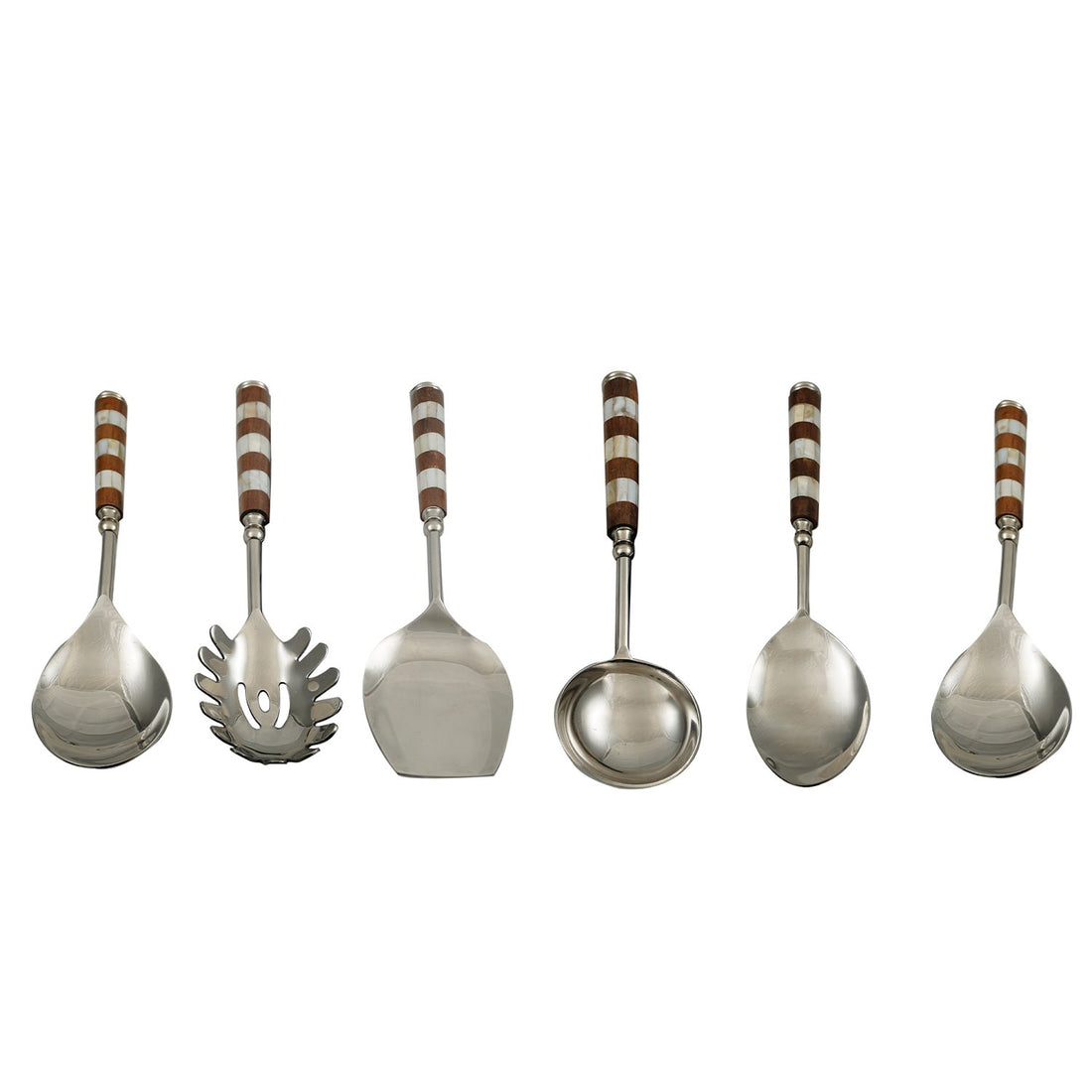 Mother Of Pearl And Wood – Serving Set in Wood and Mother of Pearl
