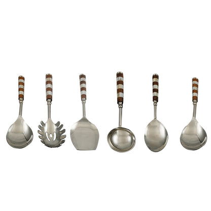 Mother Of Pearl And Wood – Serving Set
