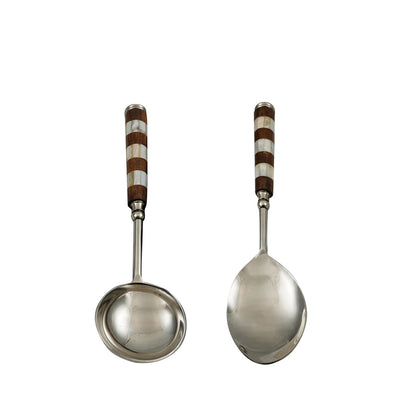 Mother Of Pearl And Wood – Serving Set