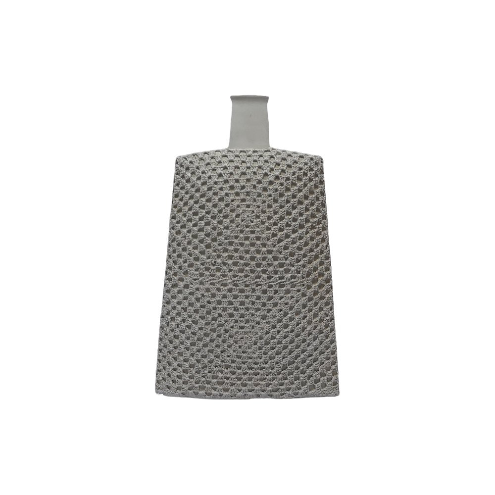 Crochet Vase - Small White in Ceramic