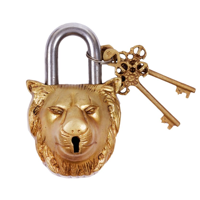 Lion - Lock in Brass